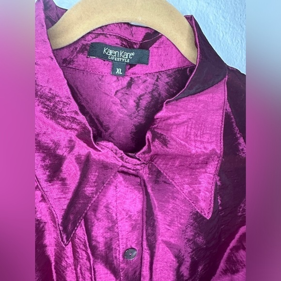 New With Tags Karen Kane Optic 3/4 Sleeve Button Down Shirt Women’s Size XL - Picture 3 of 9